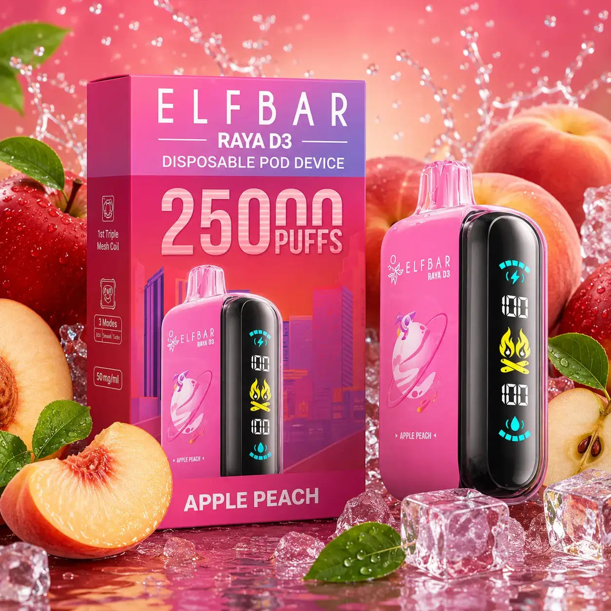 Elfbar Raya D3 vape - Apple Peach