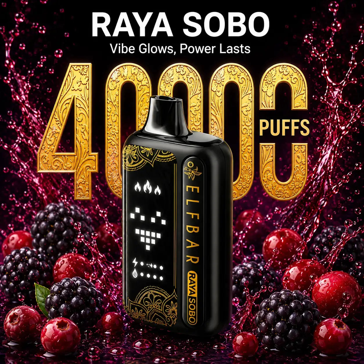 Elfbar Raya Sobo 40K Puffs disposable Vape - Blackberry Cranberry
